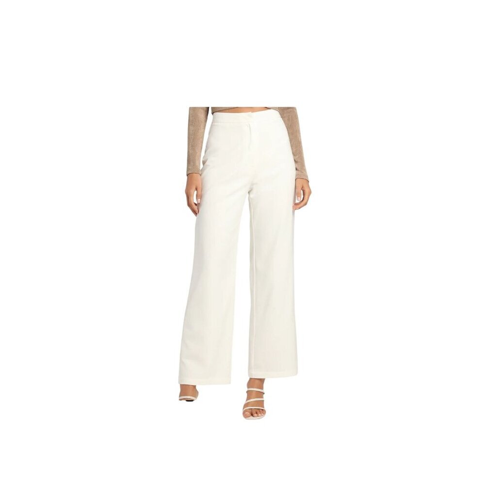 Lulus Womens White Wide-Leg Trouser Pants - XL  Classy & Stylish Office Classy